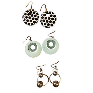 Lot of 3 Pairs French Hook Fashion Earrings